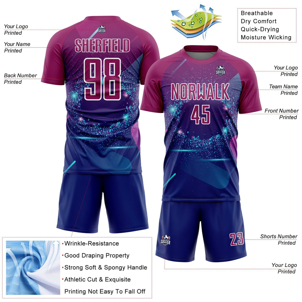 Custom Soccer Jersey - Royal Purple-White Stars And Lines product image 4