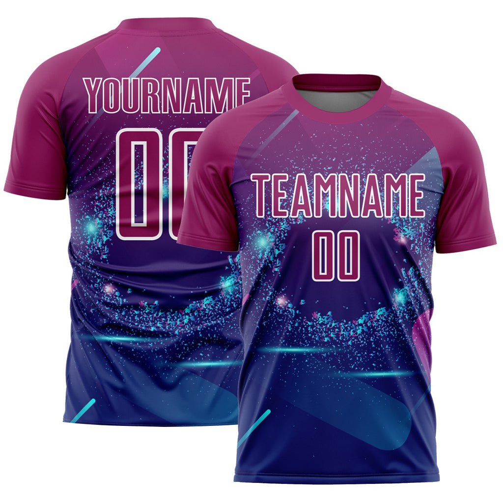 Custom Soccer Jersey - Royal Purple-White Stars And Lines product image 1
