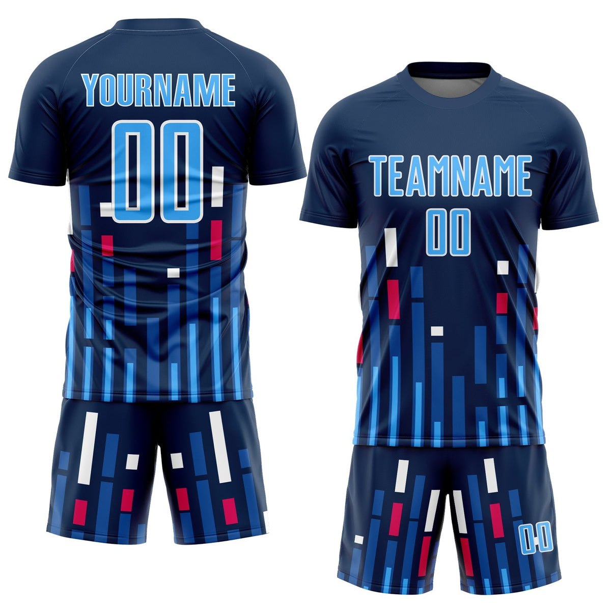 Custom Soccer Jersey - US Navy Blue Sky Blue-White Lines product image 2