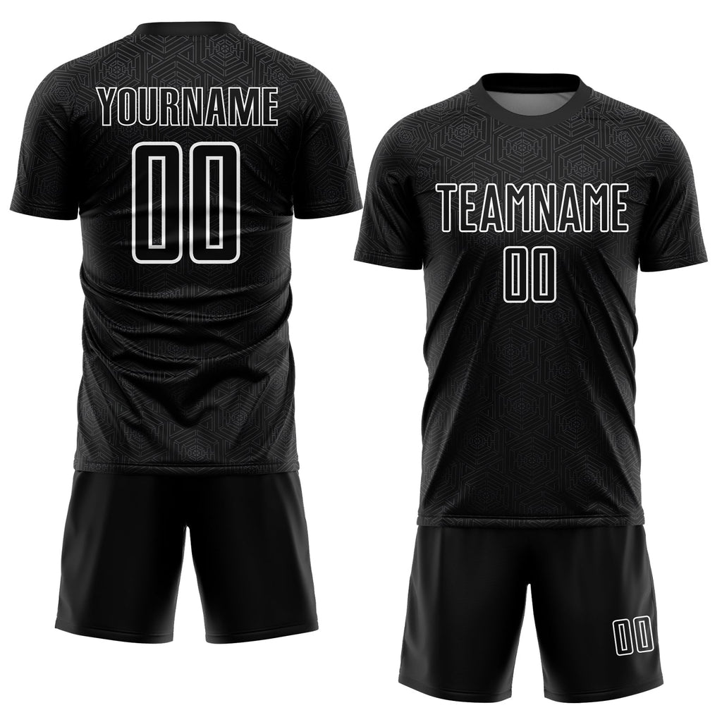 Custom Soccer Jersey - Black White Geometric Shapes product image 2