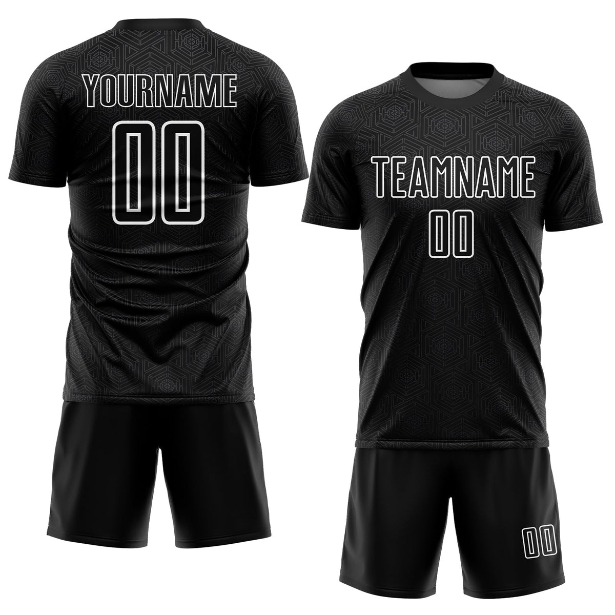 Custom Soccer Jersey - Black White Geometric Shapes product image 2