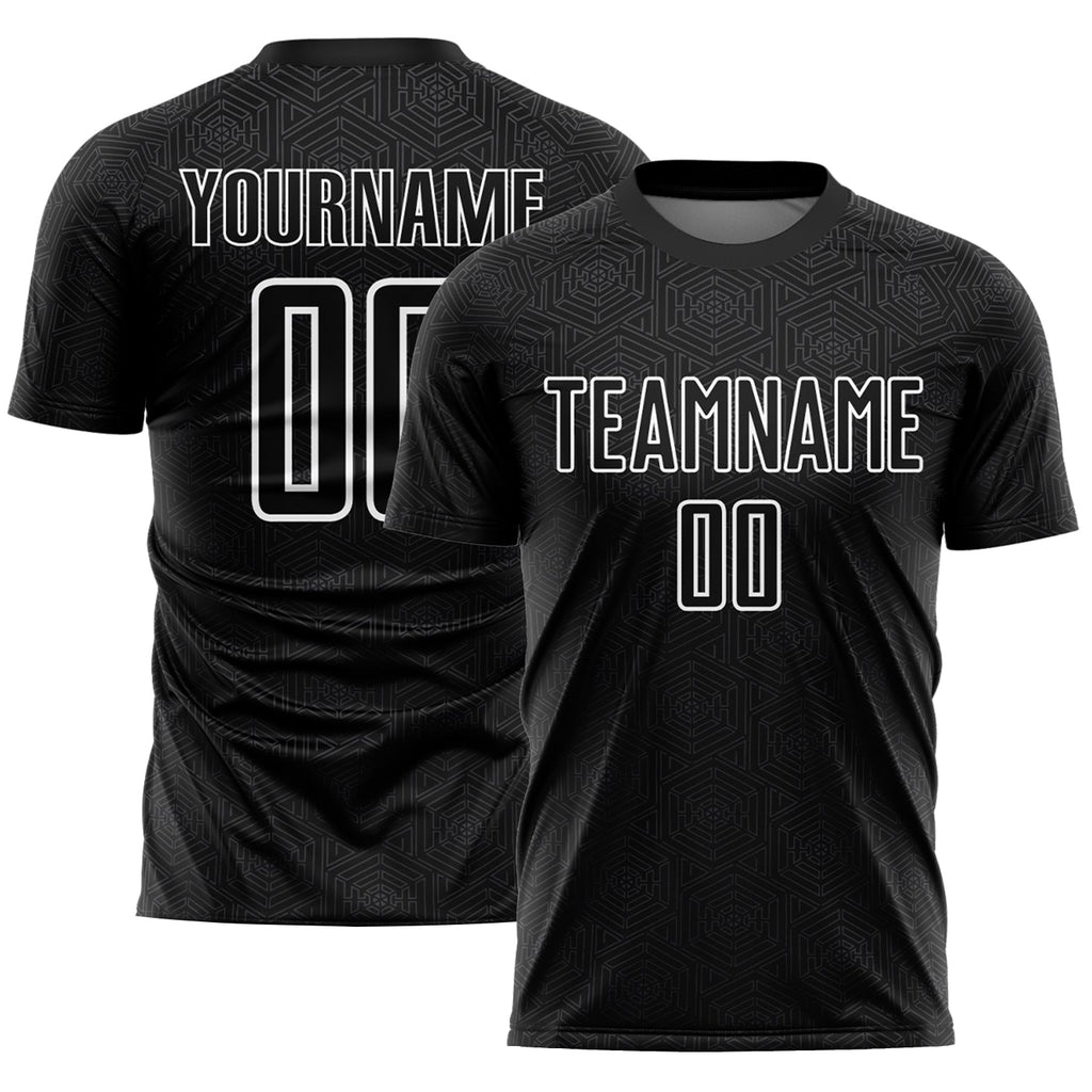 Custom Soccer Jersey - Black White Geometric Shapes product image 1