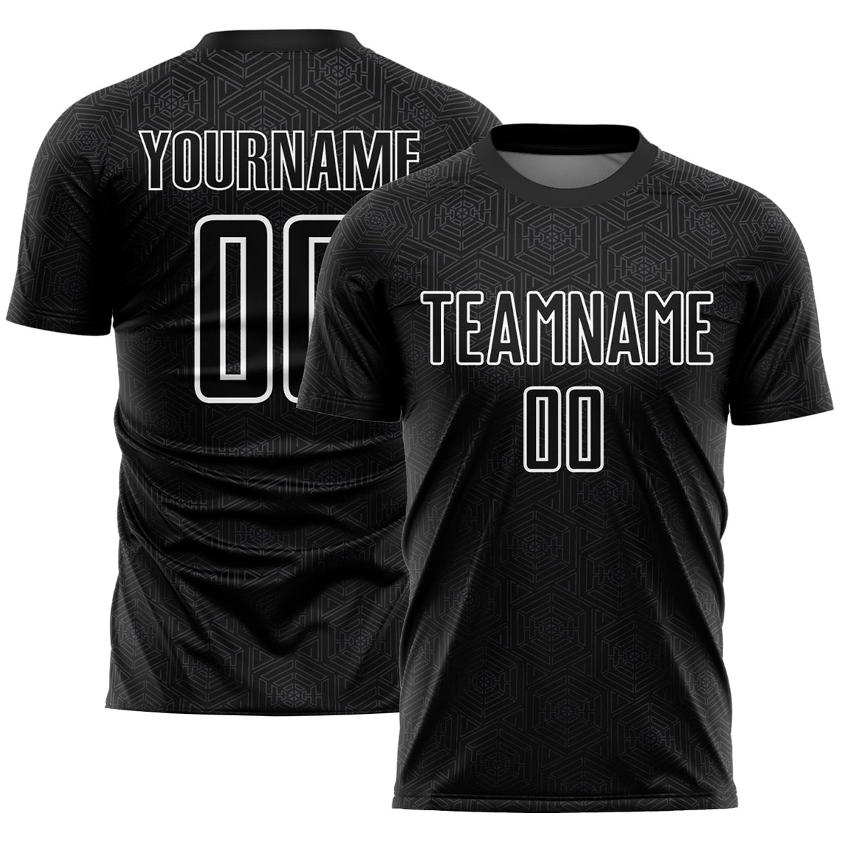 Custom Soccer Jersey - Black White Geometric Shapes product image 1