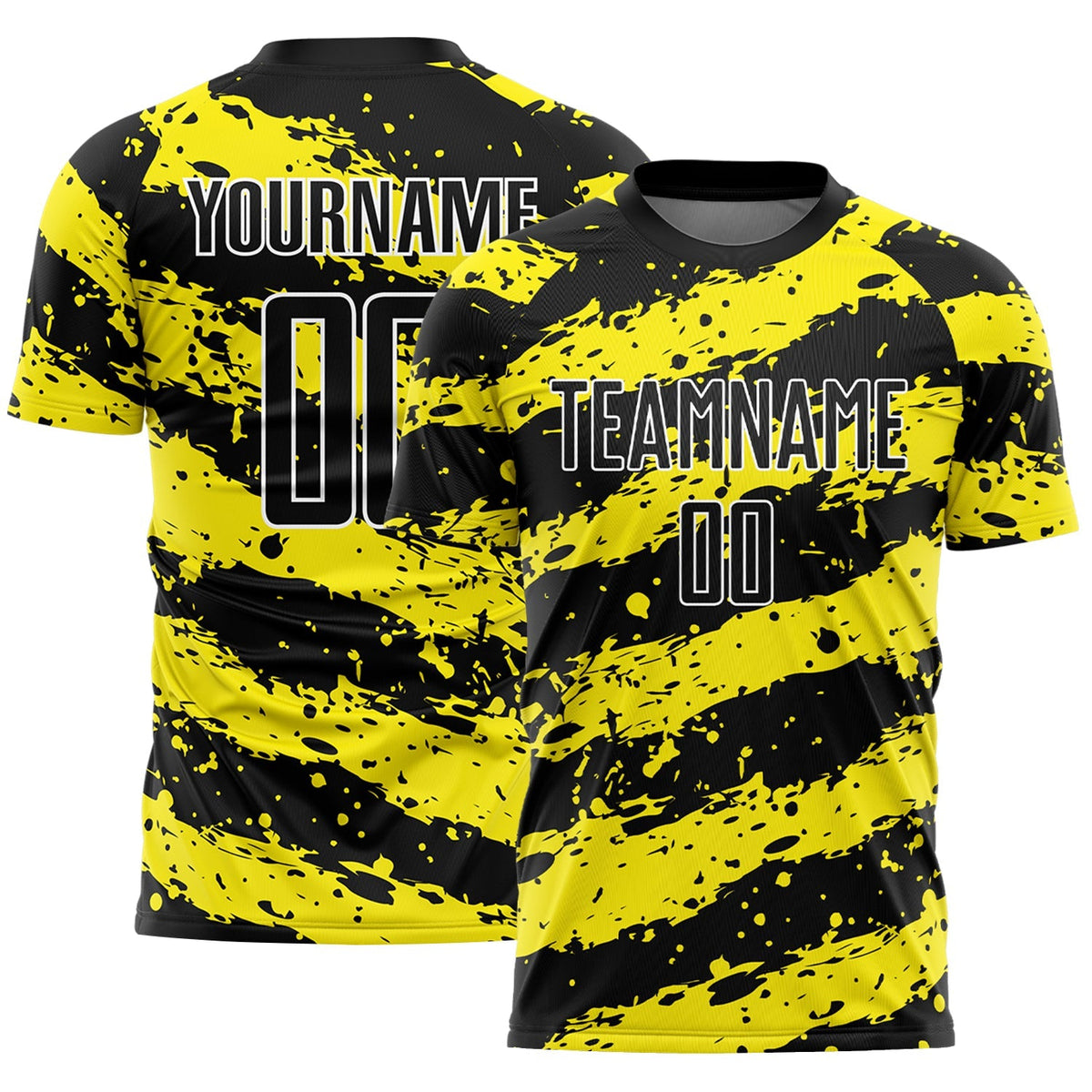 Custom Soccer Jersey - Black Light Yellow-White Splash product image 1