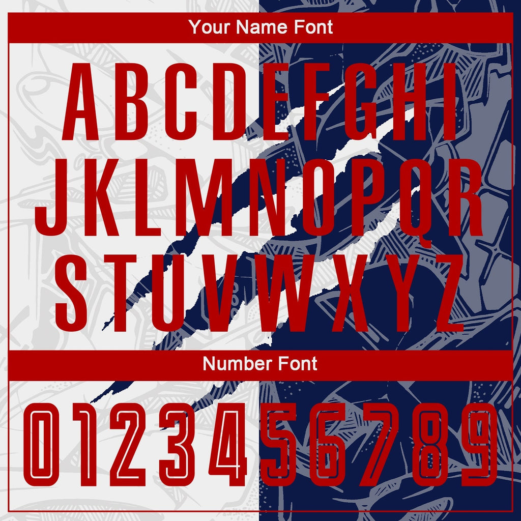 Custom Soccer Jersey - Graffiti Pattern Red-Navy Scratch product image 6