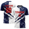 Custom Soccer Jersey - Graffiti Pattern Red-Navy Scratch product image 1