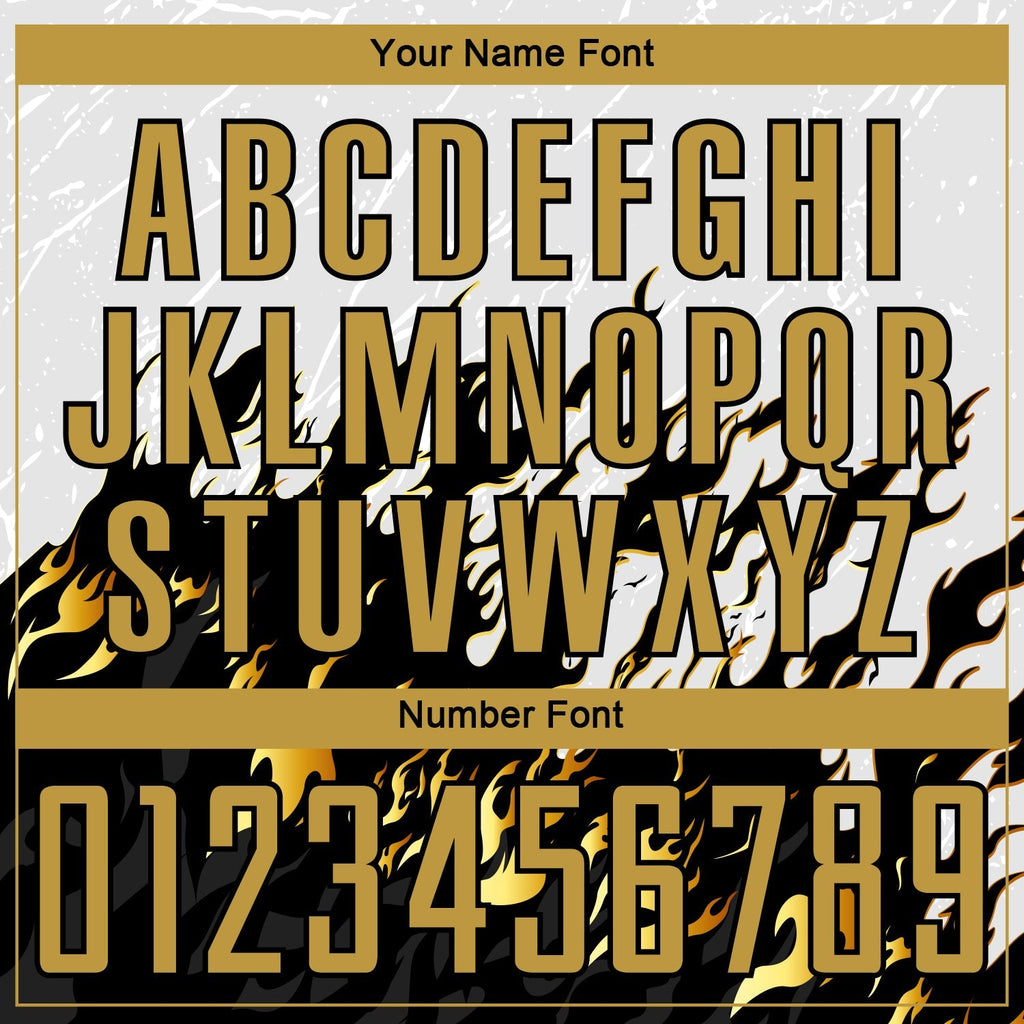 Custom Soccer Jersey - White Old Gold-Black Flame product image 6