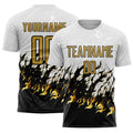Custom Soccer Jersey - White Old Gold-Black Flame product image 1