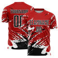 Custom Soccer Jersey - Red Black-White Abstract Fragment product image 1