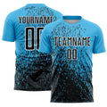 Custom Soccer Jersey - Sky Blue Black-White Abstract product image 1