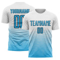 Custom Soccer Jersey - White Sky Blue-Black Gradient Line product image 1