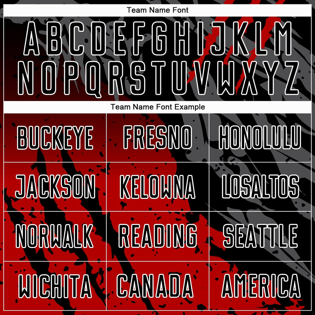 Custom Soccer Jersey - Black Red-White Gradient Scratch product image 5