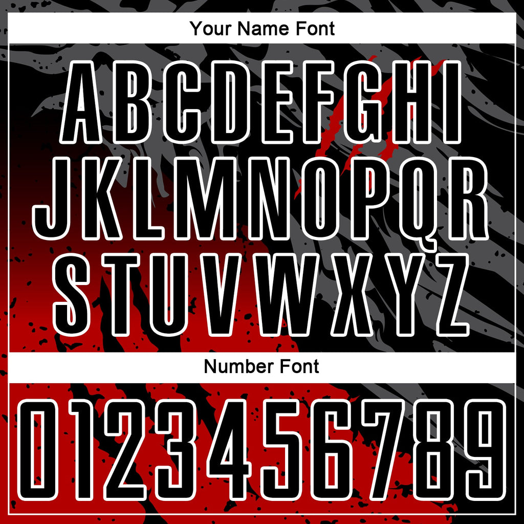Custom Soccer Jersey - Black Red-White Gradient Scratch product image 6