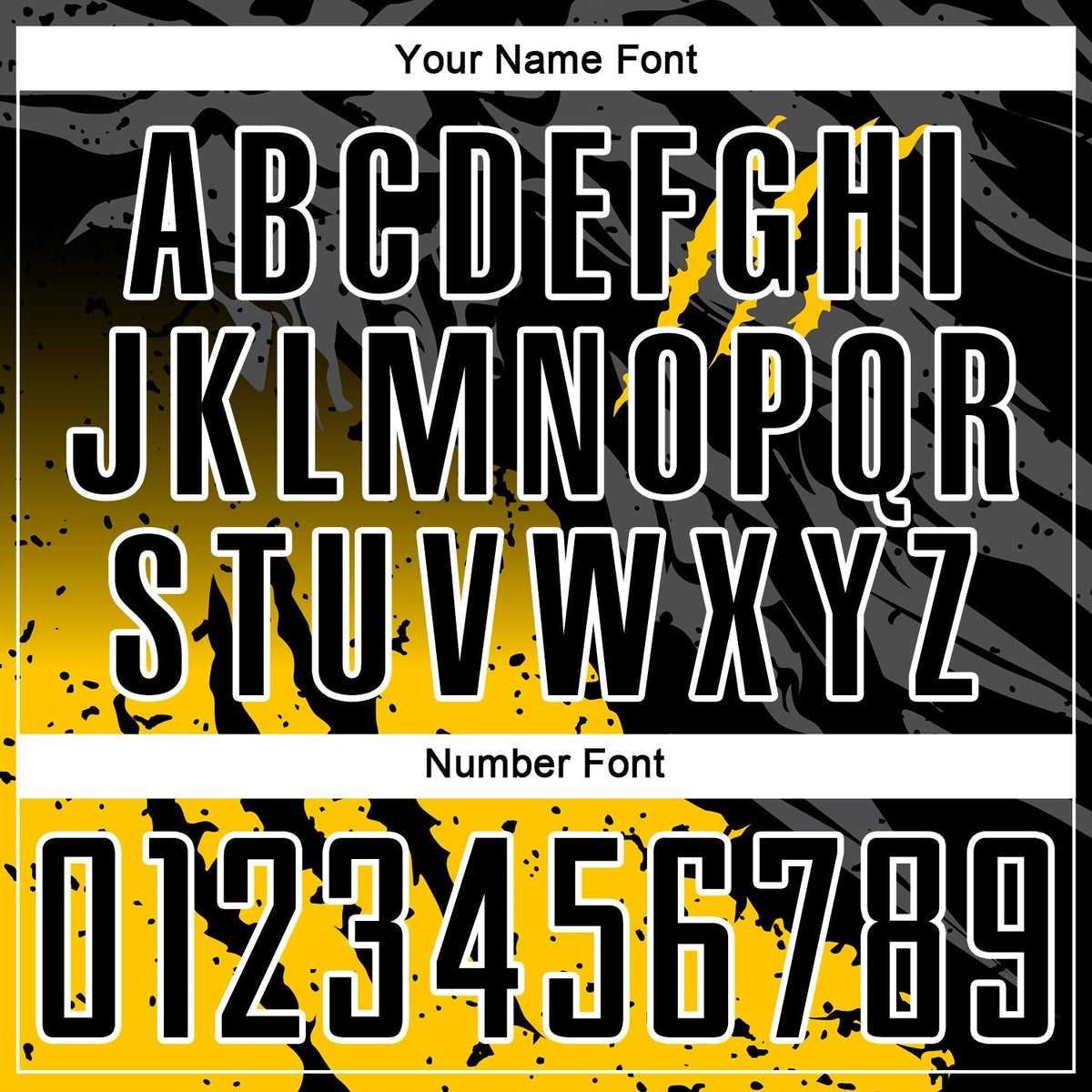 Custom Soccer Jersey - Black Yellow-White Gradient Scratch product image 6