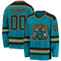 Custom Hockey Jersey - Teal Black-Old Gold product image 1