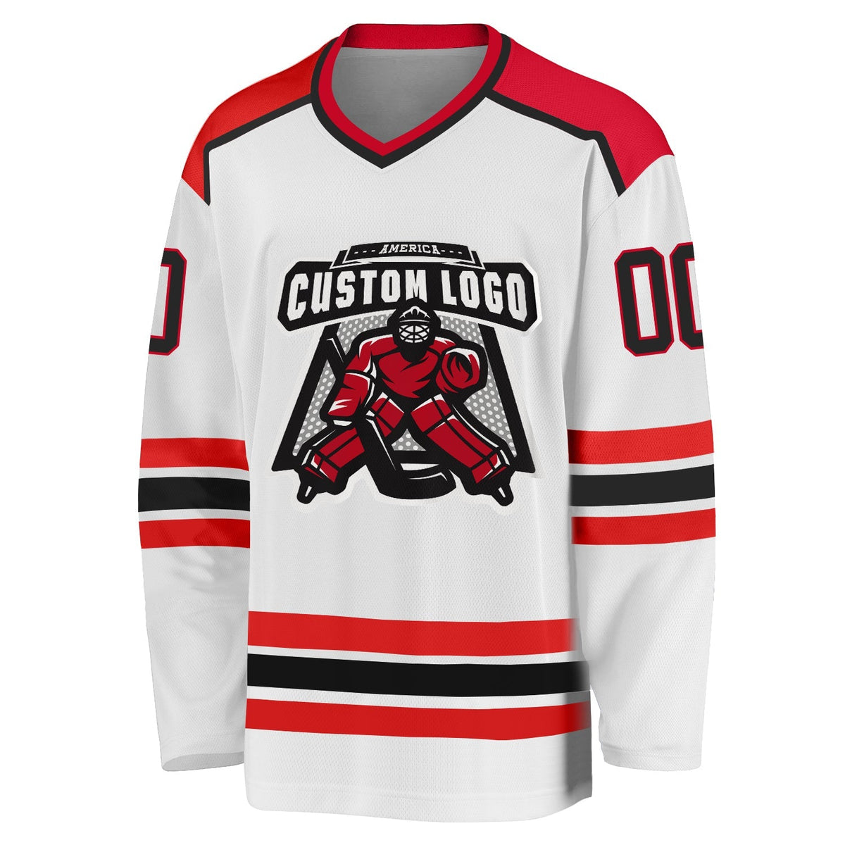 Custom Hockey Jersey - White Black-Red product image 2