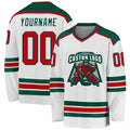 Custom Hockey Jersey - White Red-Green product image 1
