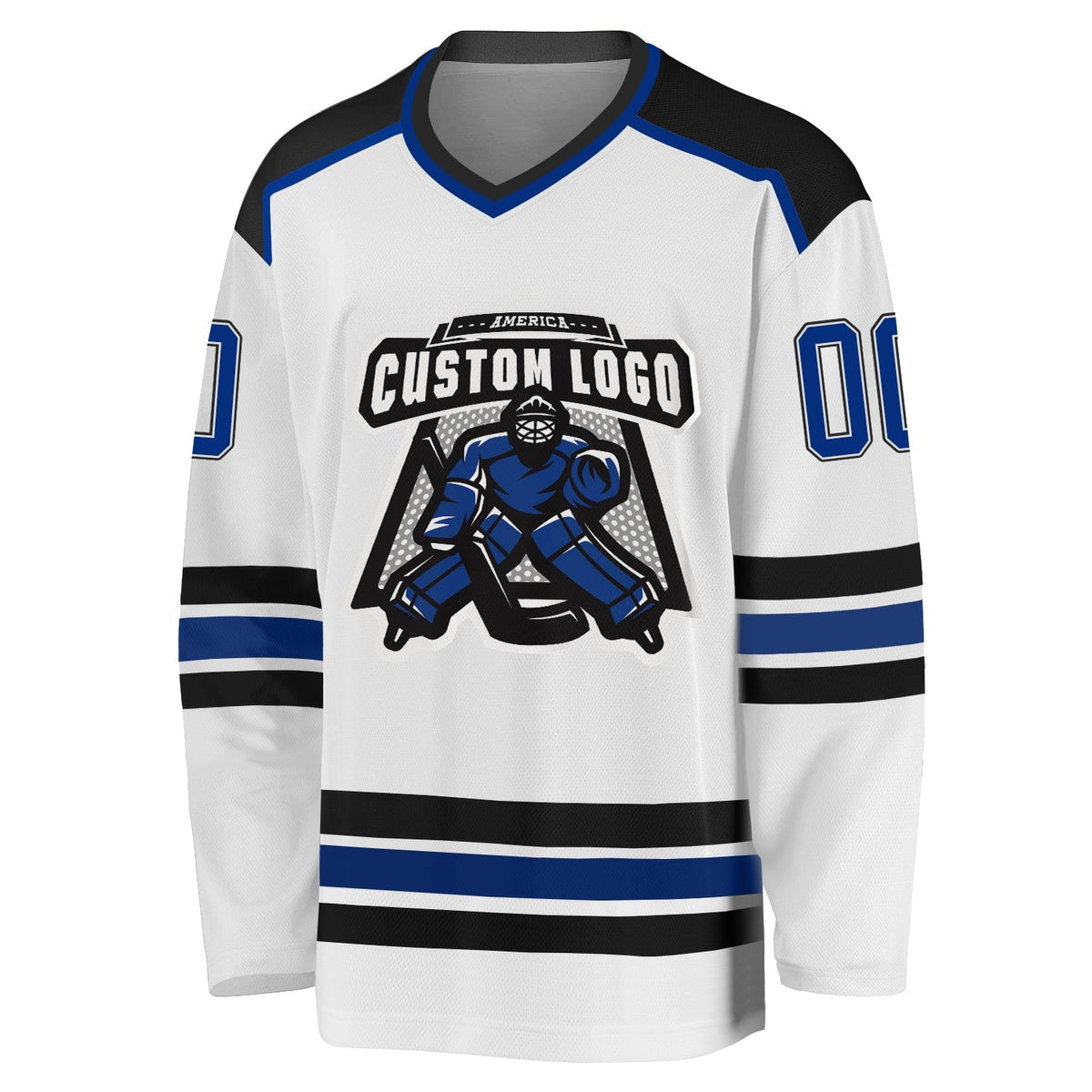 Custom Hockey Jersey - White Royal-Black product image 2