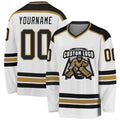 Custom Hockey Jersey - White Black-Old Gold product image 1