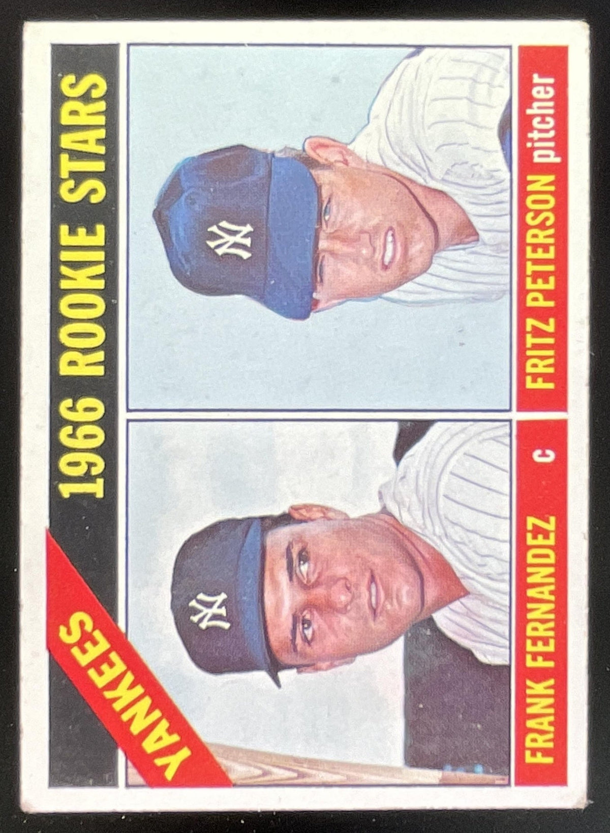 1966 Topps #584 Yankees 1966 Rookie Stars Frank Fernandez Fritz Peterson RC product image 1, provided for visual reference