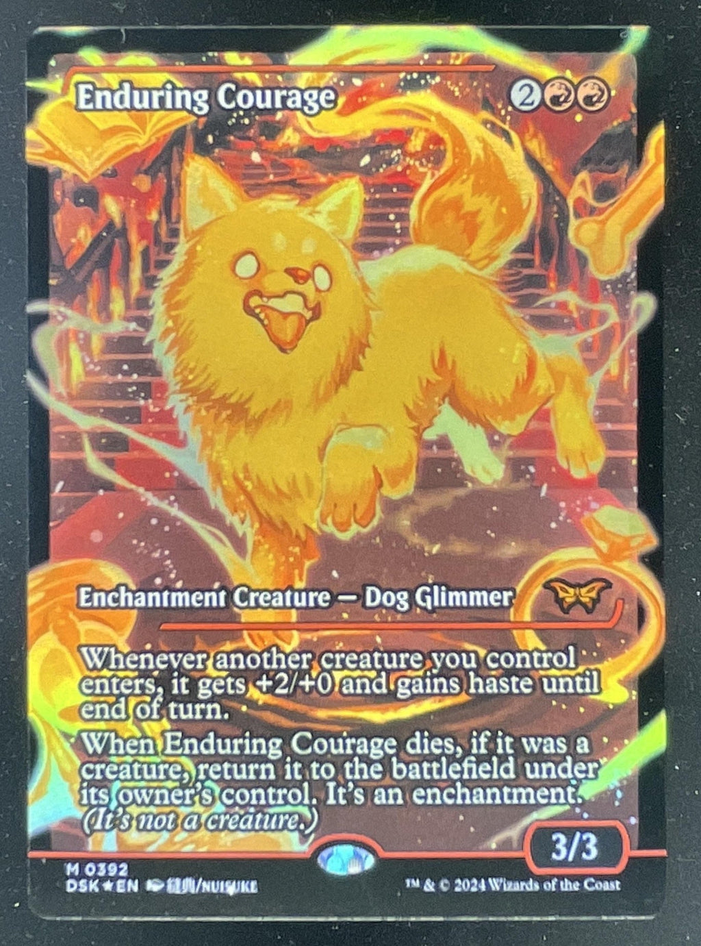 2024 Magic: The Gathering Duskmourn: House of Horror Foil #0392 Enduring Courage product image 1, provided for visual