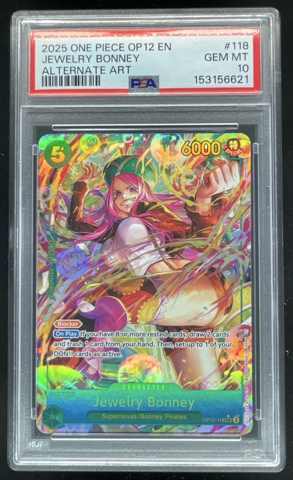 2025 One Piece Legacy of the Master Alternate Art #OP12118 Jewelry Bonney PSA 10 product image 1, provided for visual