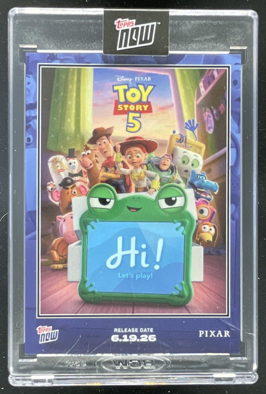 2026 Topps Now Pixar Encased Card #TS501 Toy Story 5 product image 1, provided for visual reference and product detail review