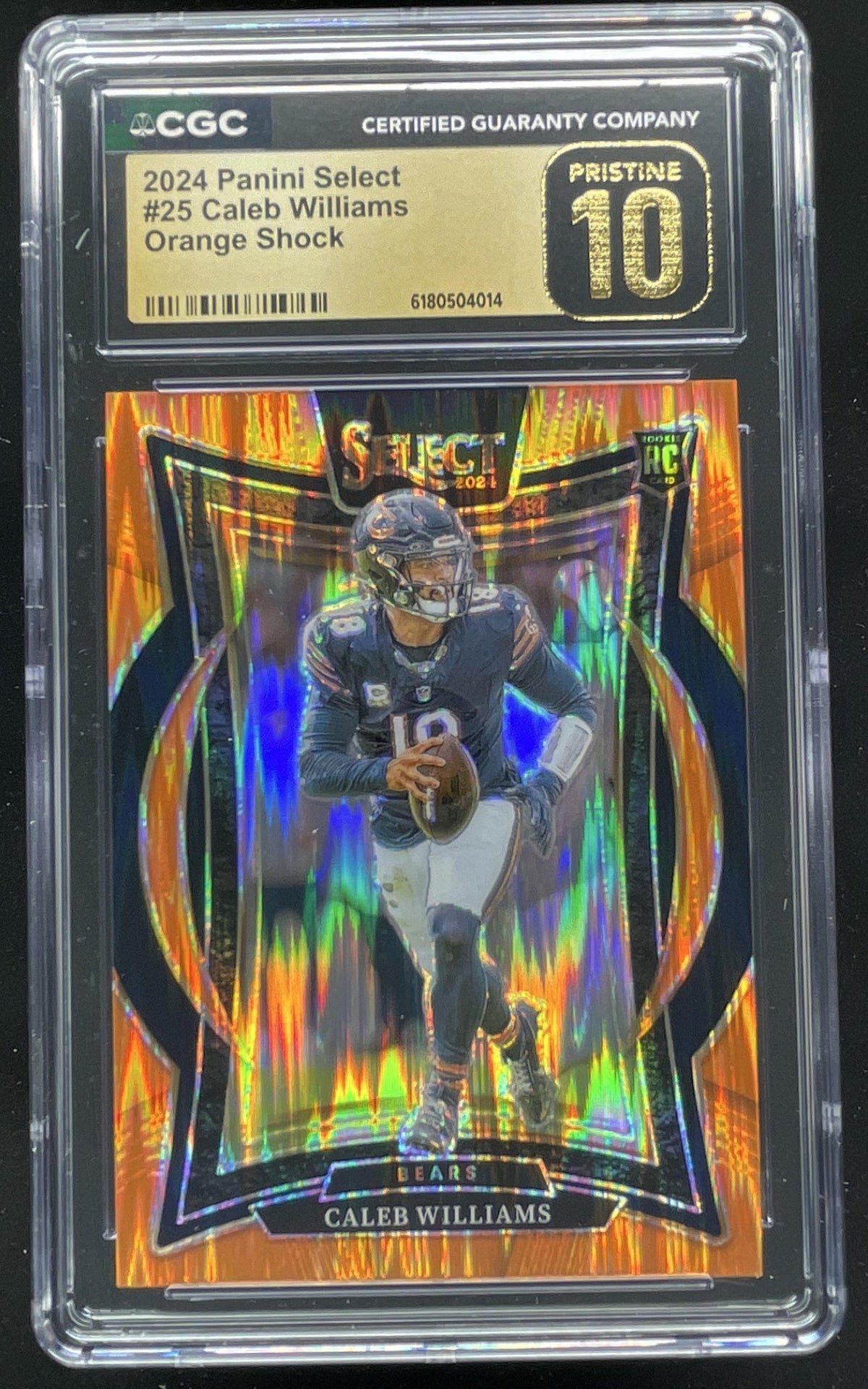 2024 Select Concourse Orange Prizm Shock #25 Caleb Williams RC /499 CGC 10 product image 1, provided for visual reference