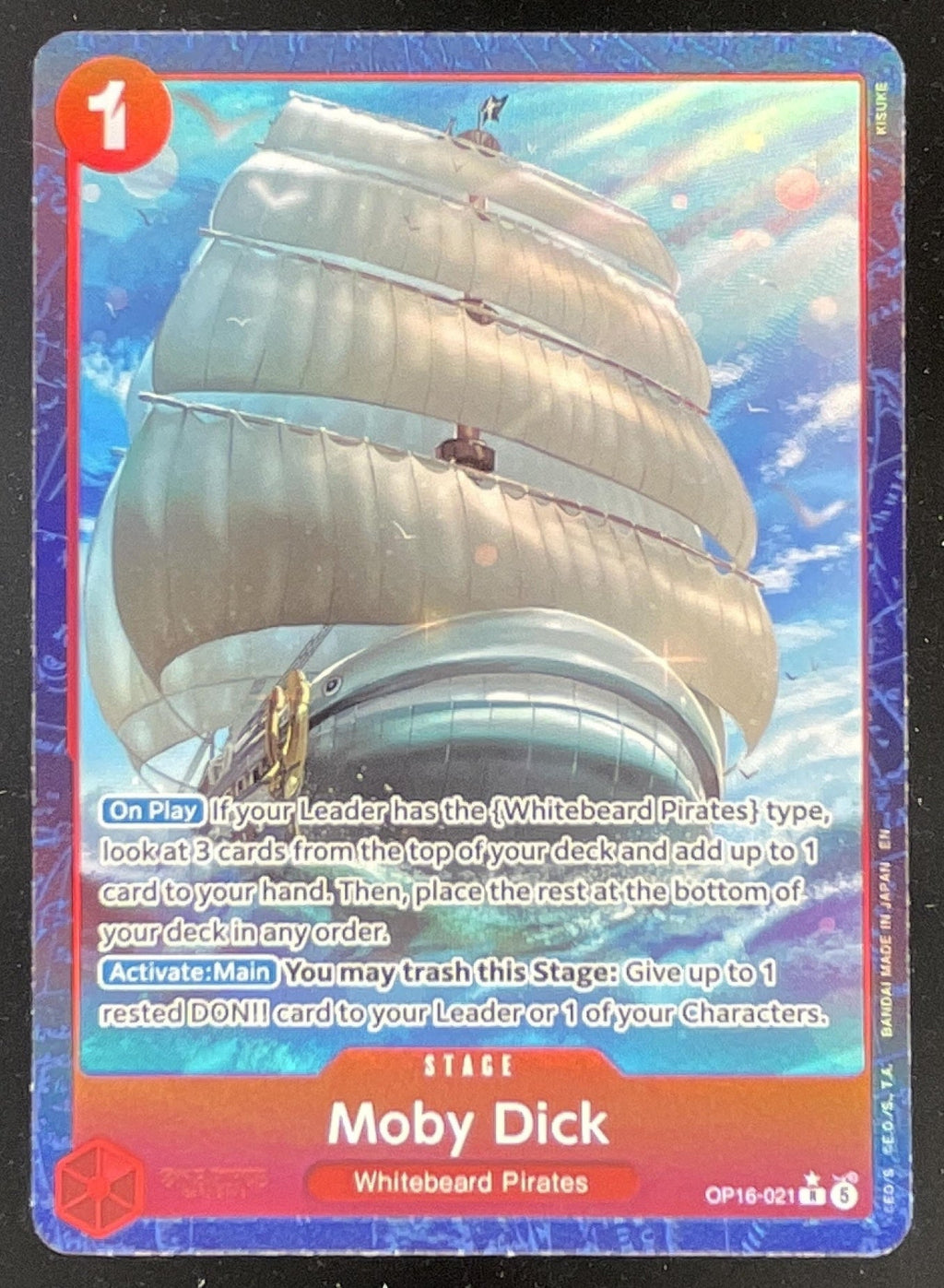 2026 One Piece The Time of Battle Alternate Art #OP16-021 Moby Dick SP product image 1, provided for visual reference and