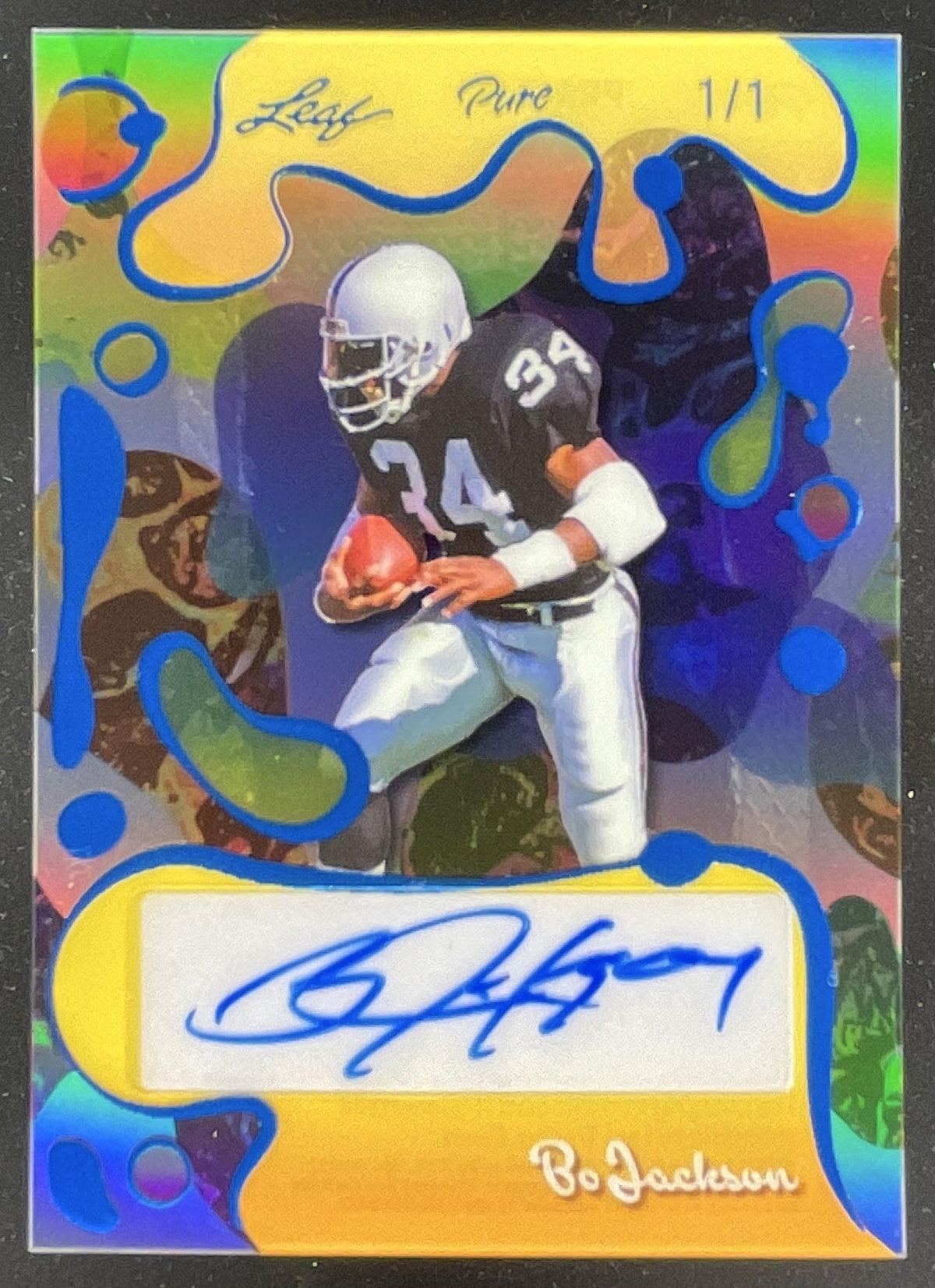2025 Leaf Eclectic Signature Series Pure Prismatic Blue Bo Jackson Auto 1/1 product image 1, provided for visual reference
