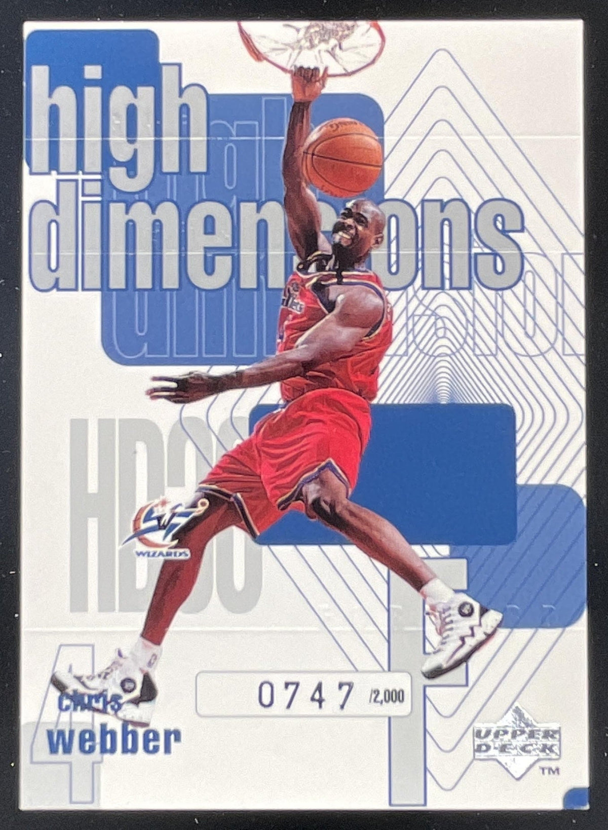 1997-98 Upper Deck High Dimensions #HD30 Chris Webber /2000 product image 1, provided for visual reference and product