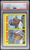 1967 Topps #569 A. League Rookie Stars Rod Carew Hank Allen RS, RC, PSA 5 product image 1, provided for visual reference and