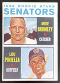 1964 Topps #167 Senators 1964 Rookie Stars Mike Brumley Lou Piniella RC product image 1, provided for visual reference and