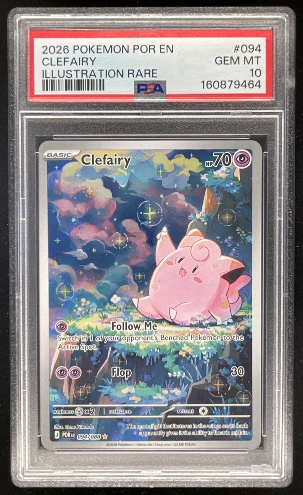 2026 Pokemon Perfect Order Illustration Rare #094/088 Clefairy PSA 10 product image 1, provided for visual reference and