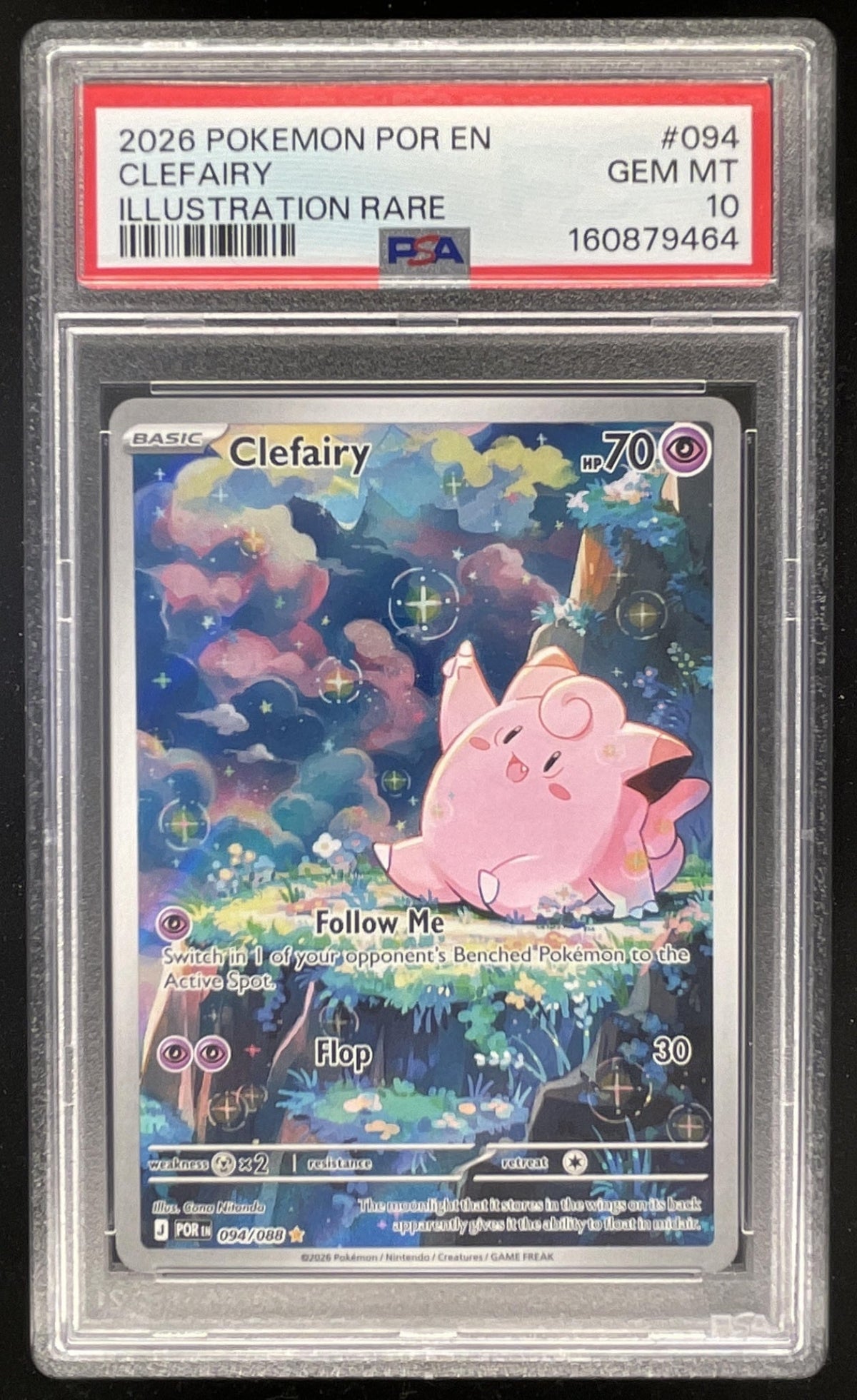2026 Pokemon Perfect Order Illustration Rare #094/088 Clefairy PSA 10 product image 1, provided for visual reference and
