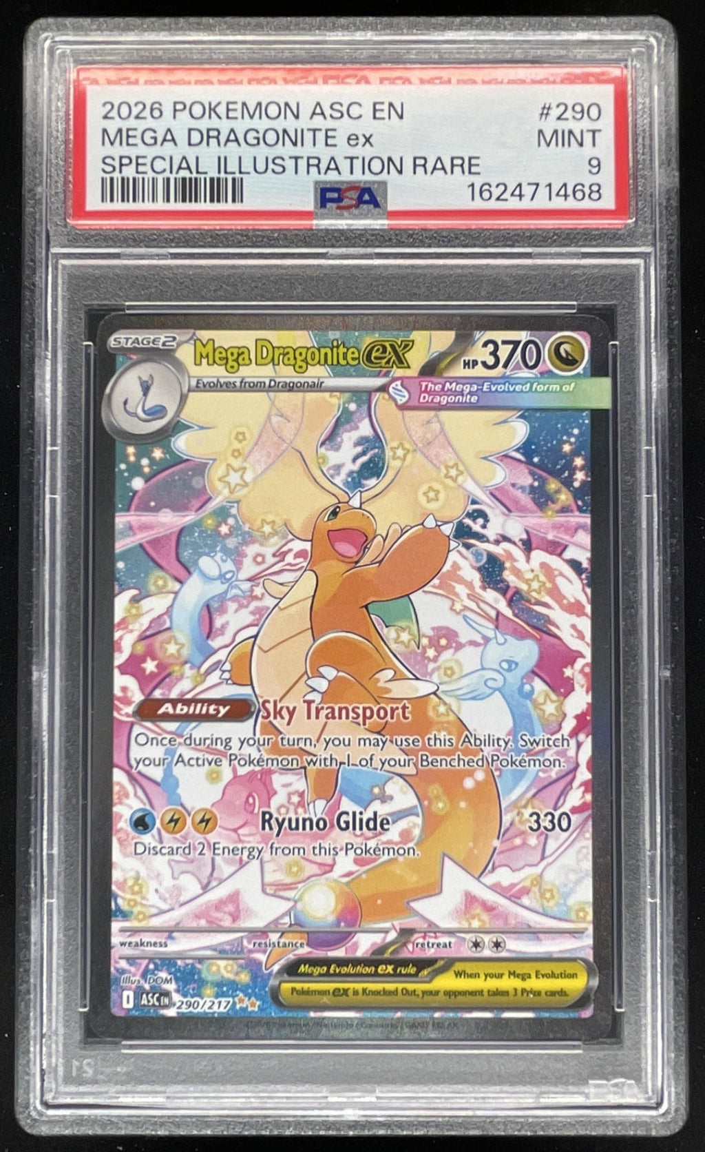 2026 Pokemon Ascended Heroes #290/217 Mega Dragonite ex Special Rare PSA 9 product image 1, provided for visual reference