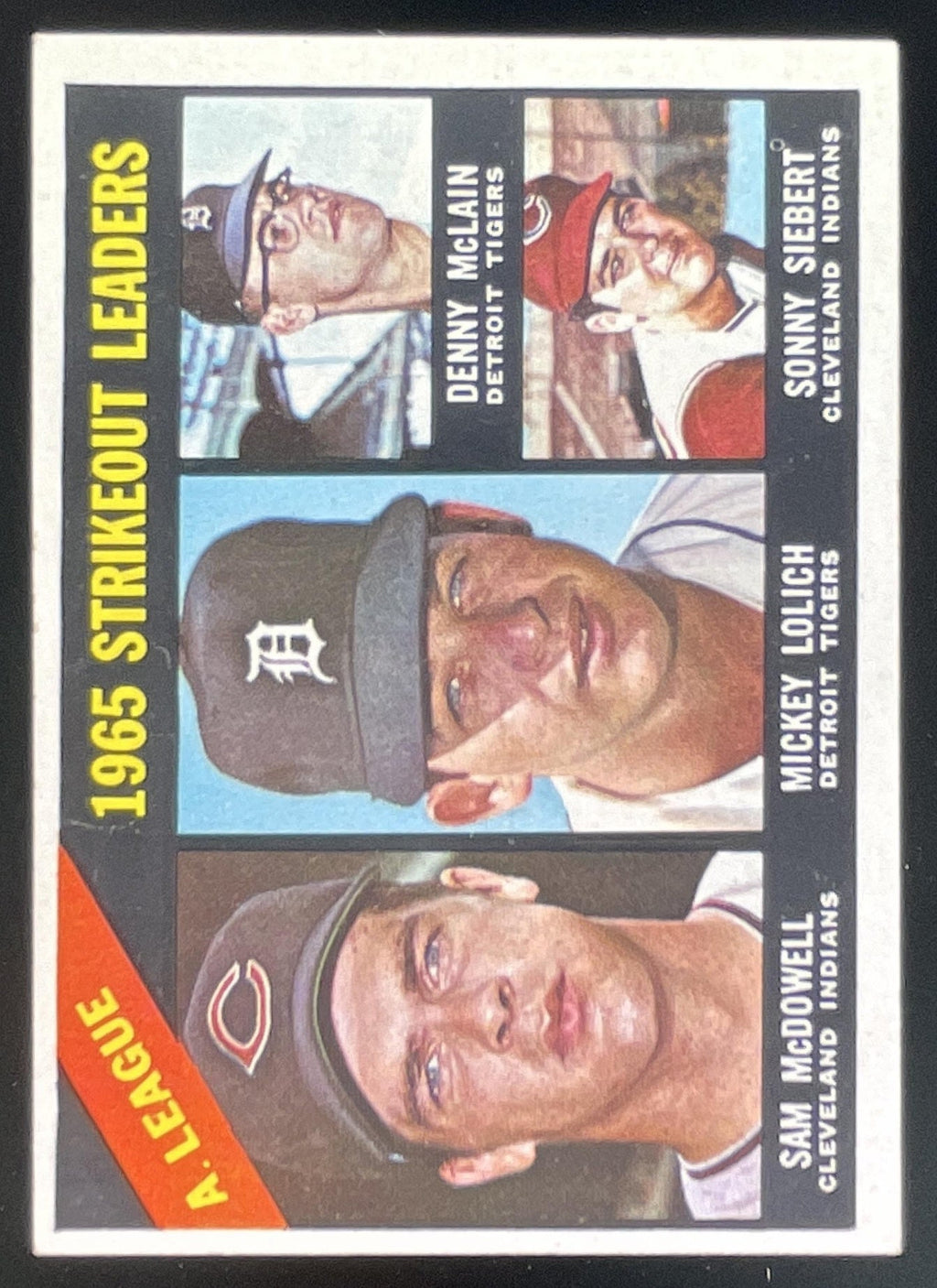 1966 Topps #226 Sam McDowell Mickey Lolich Denny McLain Sonny Siebert product image 1, provided for visual reference and