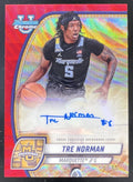 2024-25 Bowman Chrome University Prospect Red Wave #88 Tre Norman Auto /45 product image 1, provided for visual reference