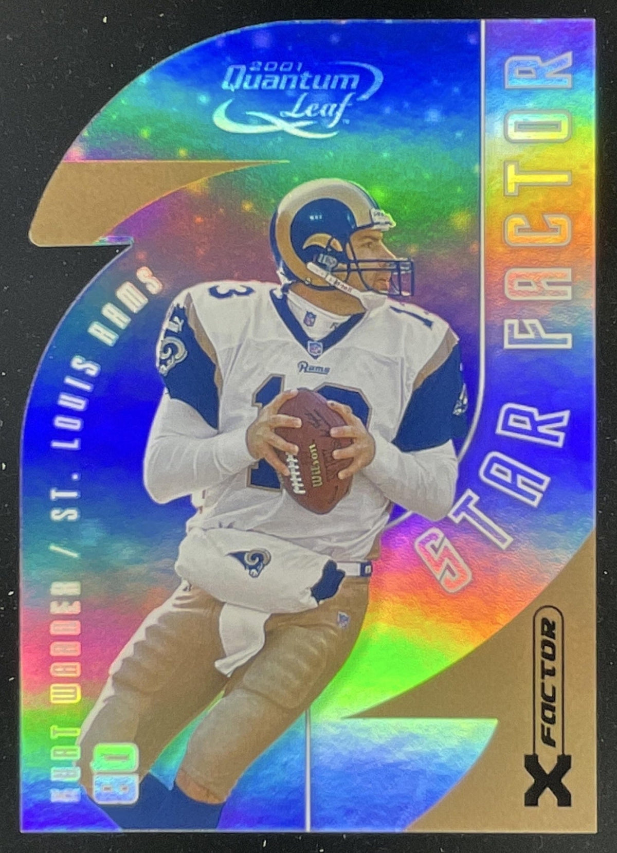 2001 Leaf Quantum Star Factor X Factor #SF-27 Kurt Warner /25 product image 1, provided for visual reference and product