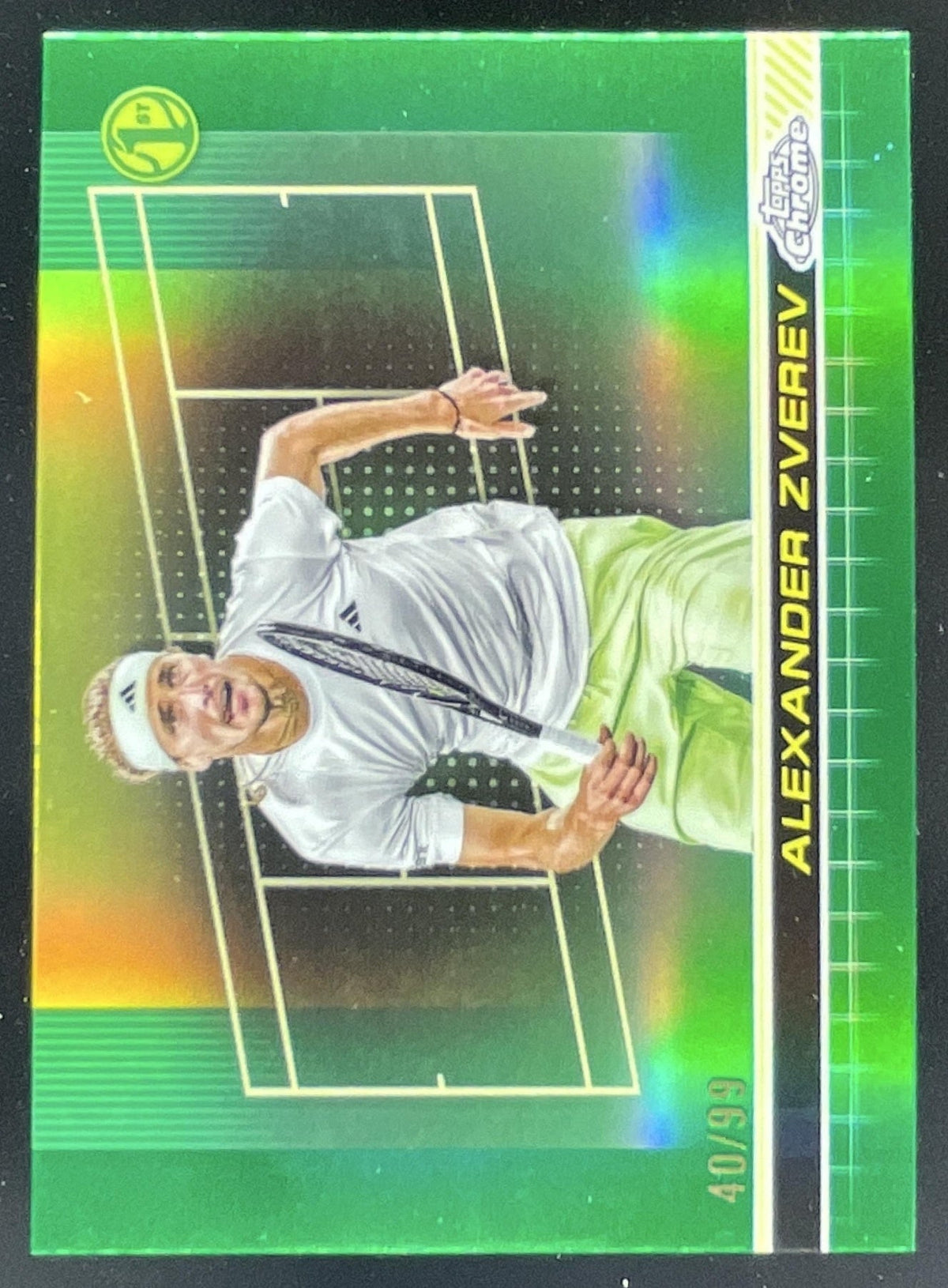 2024 Topps Chrome Green Grass Court Refractor #74 Alexander Zverev /99 product image 1, provided for visual reference and