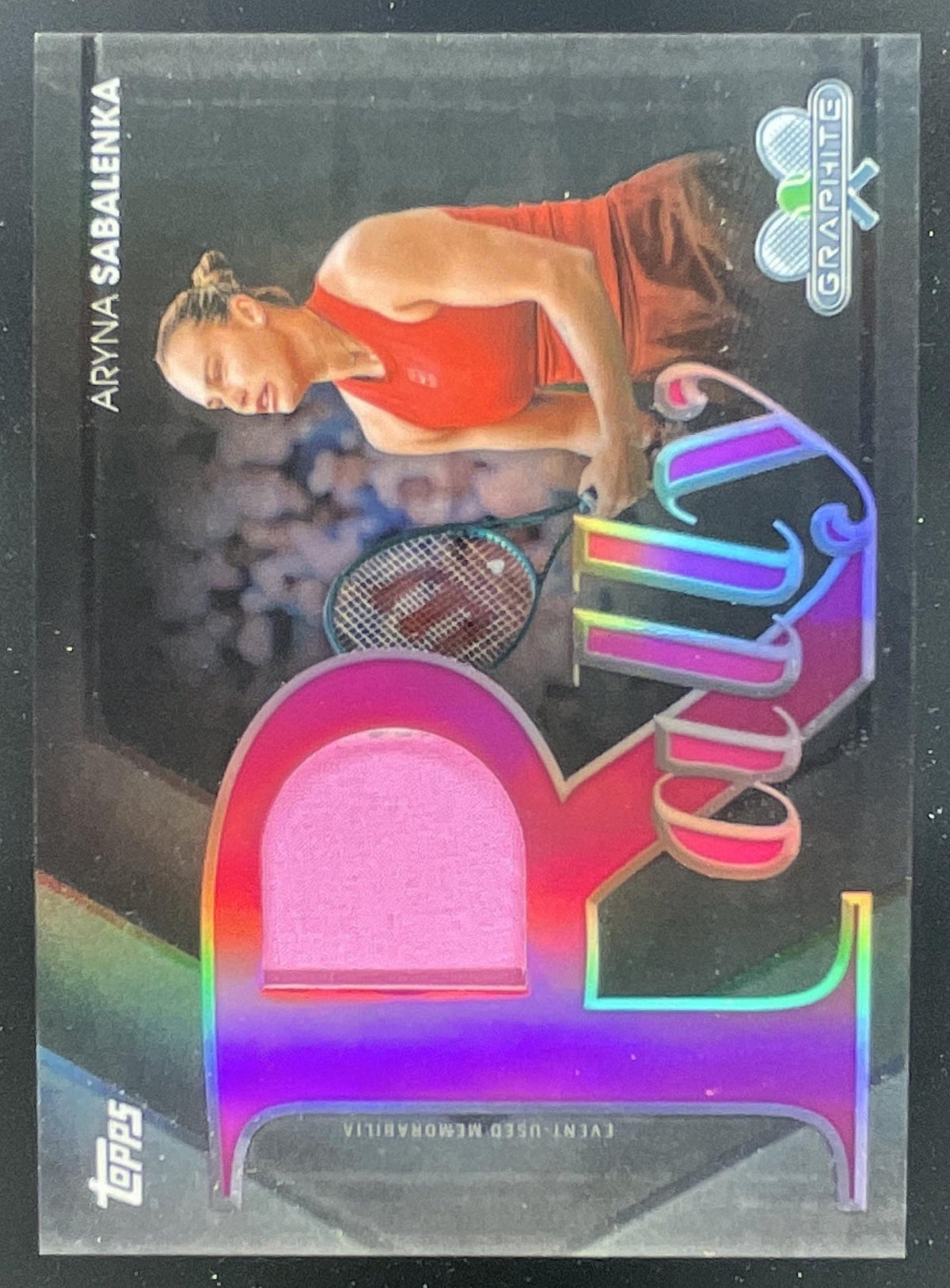 2026 Topps Graphite Rally Relics Pink Refractor #RR-AS Aryna Sabalenka /15 product image 1, provided for visual reference