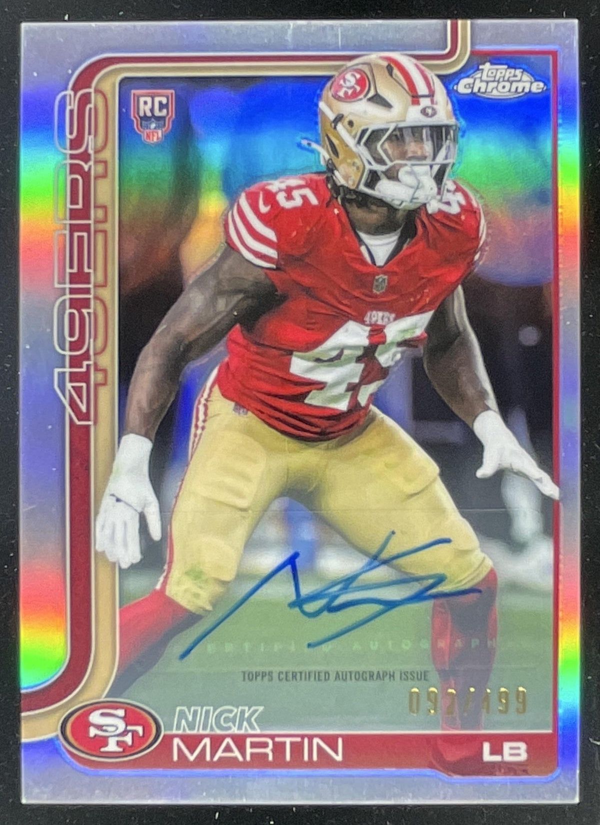 2025 Topps Chrome Retail Rookie #RRA-NMA Nick Martin RC Auto /499 product image 1, provided for visual reference and product
