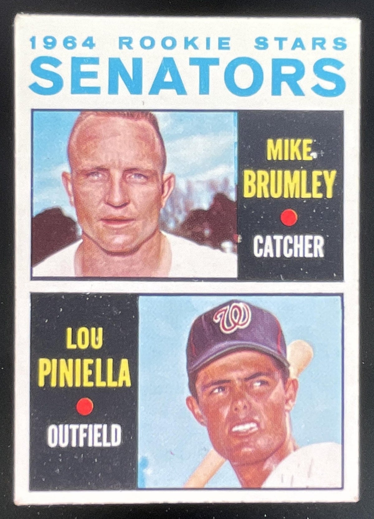 1964 Topps #167 Senators 1964 Rookie Stars Mike Brumley Lou Piniella RC product image 1, provided for visual reference and