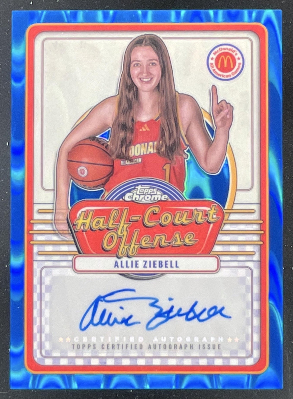 2024 Topps Chrome McDonald's Half-Court Blue RayWave Allie Ziebell Auto product image 1, provided for visual reference and