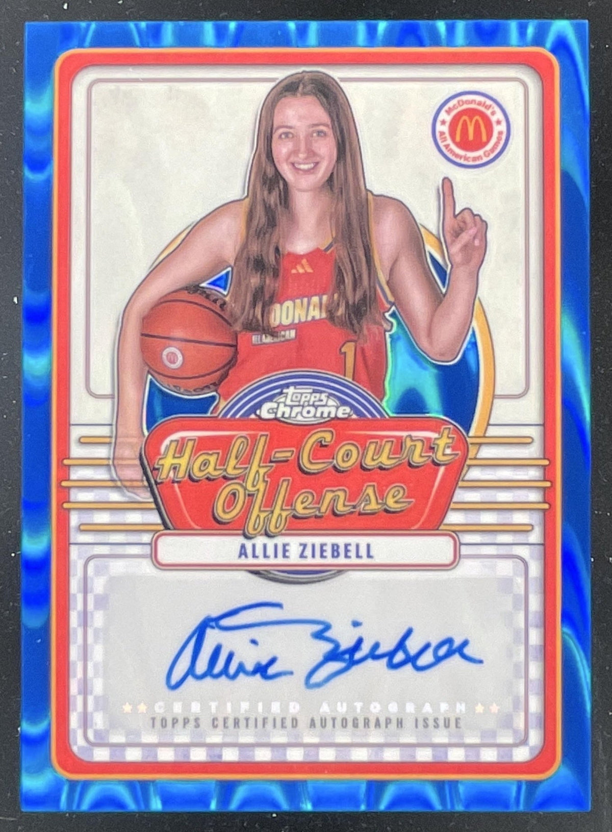 2024 Topps Chrome McDonald's Half-Court Blue RayWave Allie Ziebell Auto product image 1, provided for visual reference and