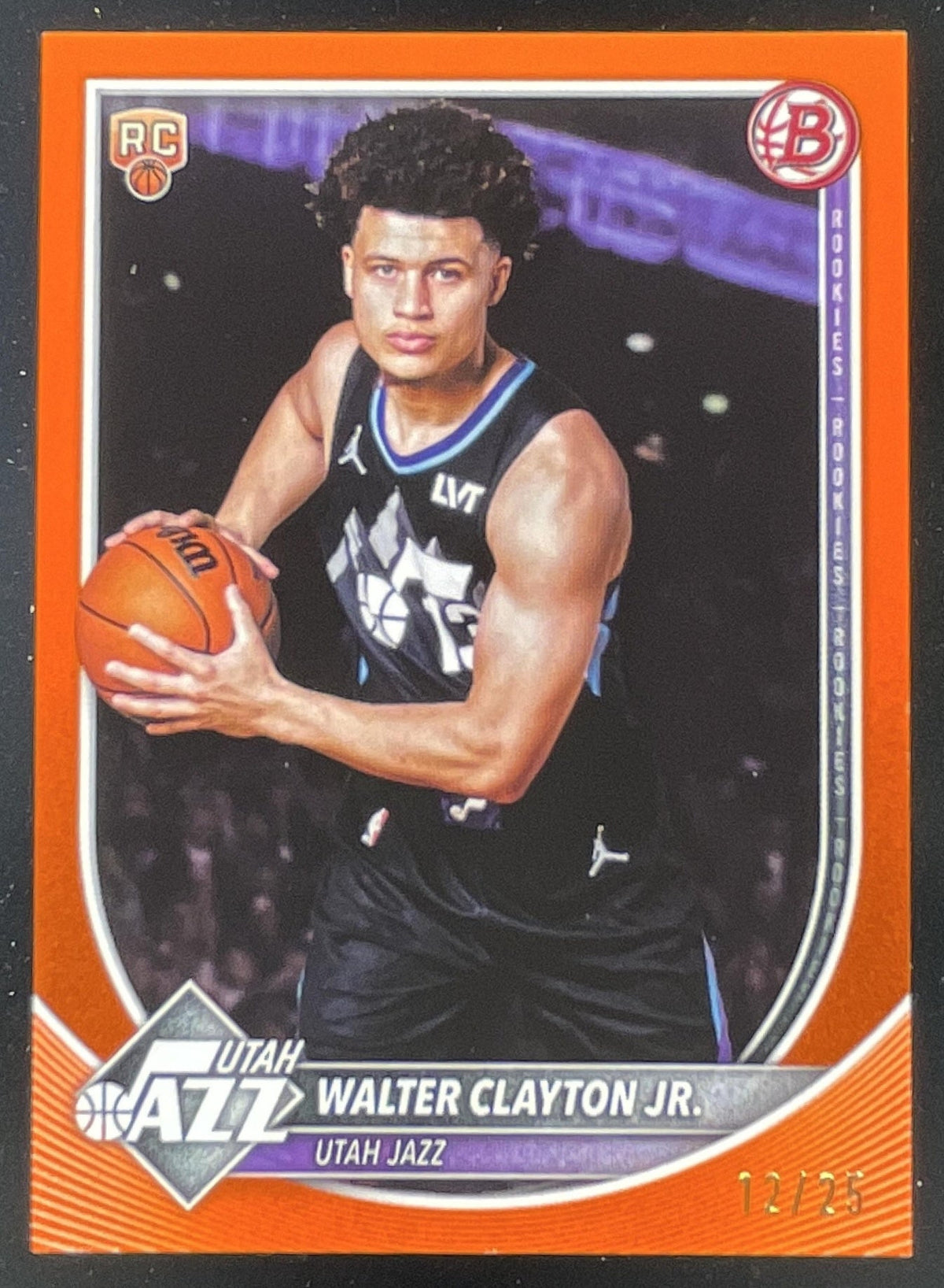 2025-26 Bowman Orange Border #18 Walter Clayton Jr. RC /25 product image 1, provided for visual reference and product detail