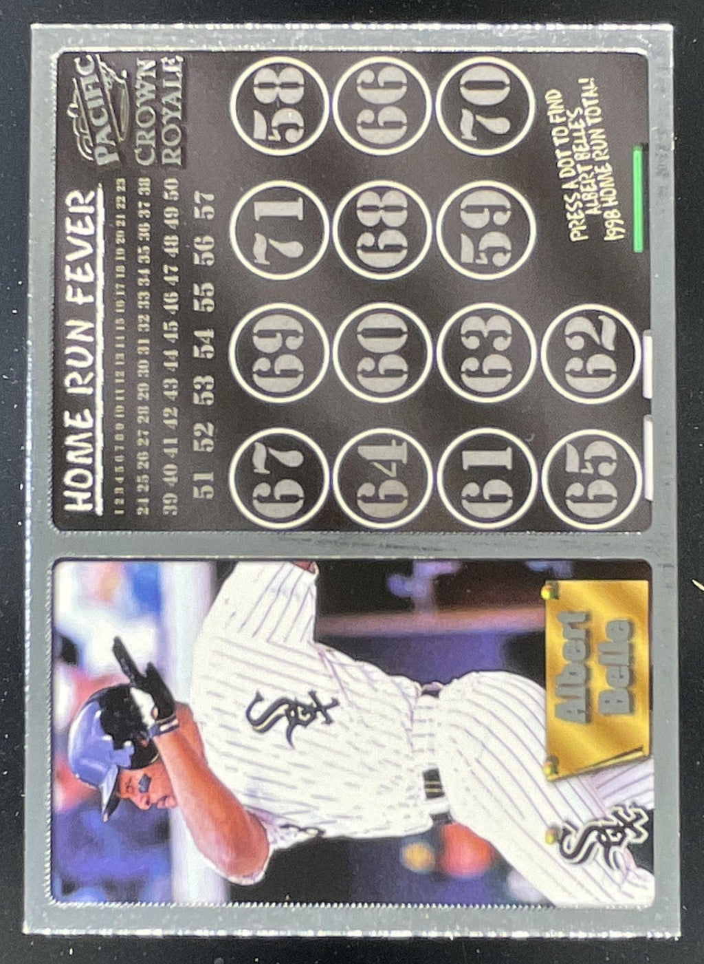 1998 Pacific Crown Royale Home Run Fever #3 Albert Belle /374 product image 1, provided for visual reference and product