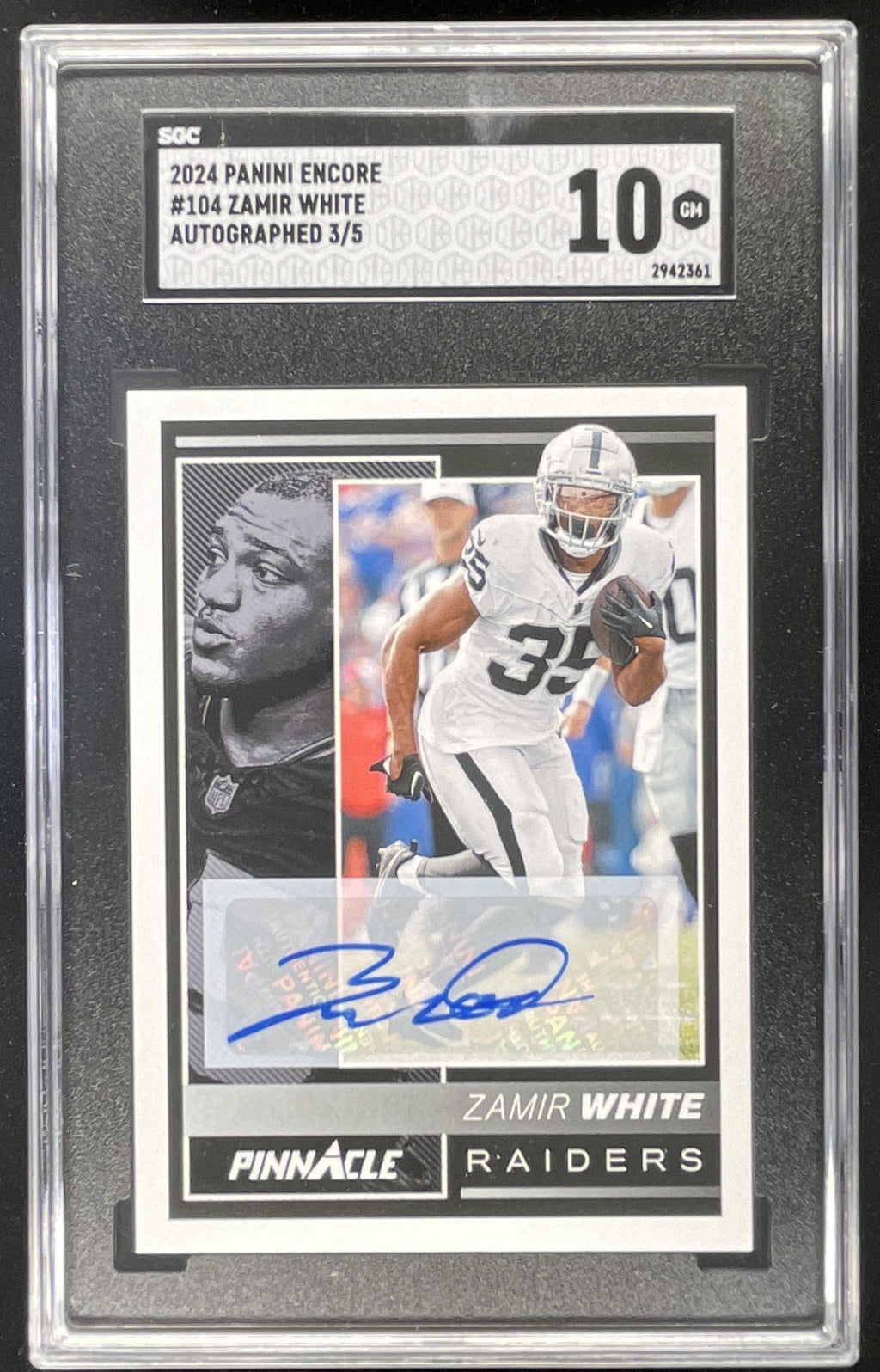 2024 Panini Encore Autographs #104 Zamir White Auto /5 SGC 10 product image 1, provided for visual reference and product