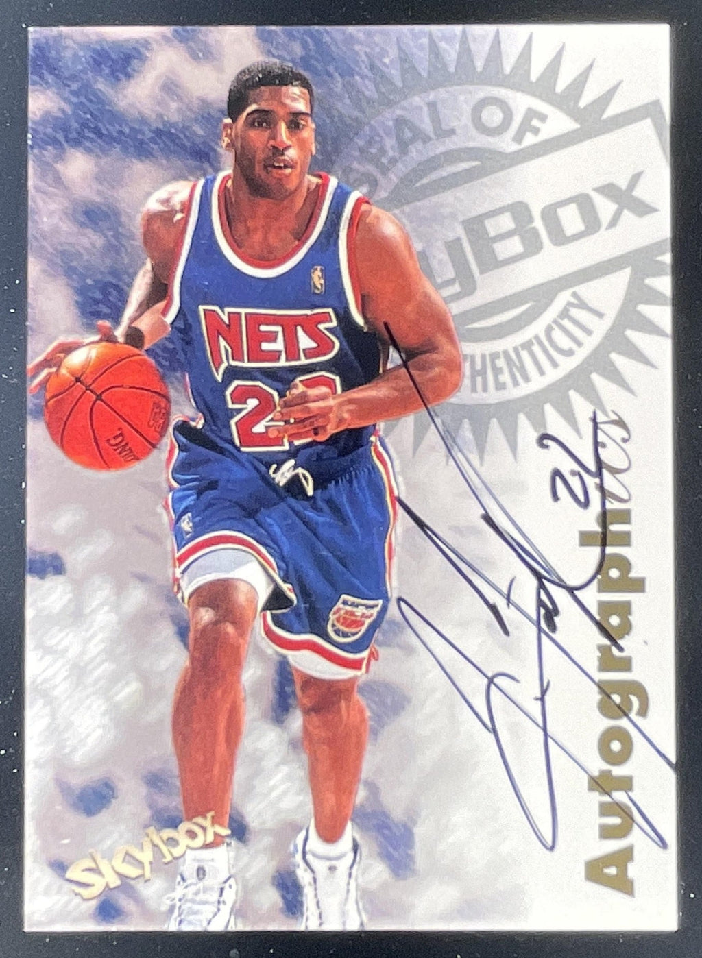 1997-98 Skybox Premium Autographics #NNO Jim Jackson Auto product image 1, provided for visual reference and product detail
