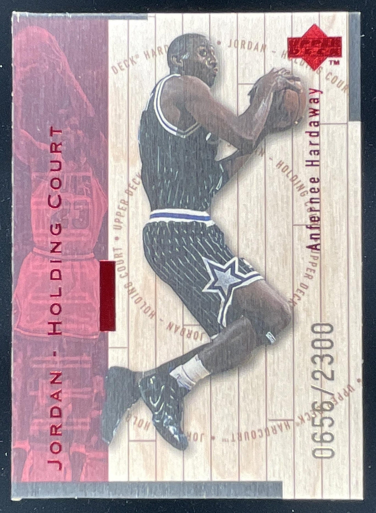 1998 UD Hardcourt Holding Court Red #J19 Anfernee Hardaway Michael Jordan /2300 product image 1, provided for visual